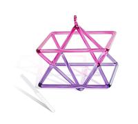 Pirámide de cuarzo con estrella hexagonal de agua transparente de dos tonos rosa-morado, 5-10 pulgadas, terapia de sonido, meditación, yoga, meditación, alivio del estrés, marco de esquina,