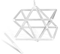 Pirámide de cuarzo con forma de estrella de hexagrama de agua clara pura, 5-10 pulgadas, Mokaba Merkaba, terapia de sonido, meditación, yoga, meditación, alivio del estrés, soporte de esquin