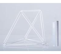 Pirámide de cuarzo de cristal transparente de 5-12 pulgadas/Mokaba/Merkaba, soporte de esquina for reducción de estrés Instrumento de percusión for terapia de sonido Meditación Yoga A(6 inch)