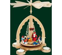 Pirámide de Mesa Agradable Con Papá Noel Velas Té Alto = 27cm Nuevo Holzpyramide