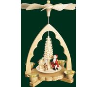 Pirámide de Mesa con El Papá Noel Arte Popular Seiffen Erzgebirge Nuevo 16341