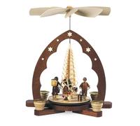 Pirámide de Mesa Con Velas Erzgebirgsfiguren Arco Punta Árbol Palma 1-stöckig