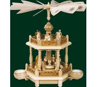 Pirámide de Mesa Cristo Nacimiento Luces Té Arte Popular Erzgebirge Nuevo 16701