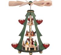 Pirámide de Mesa de Cristo Nacimiento Colores 3-stöckig Altura 40cm Nuevo
