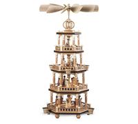 Piramide De Mesa Historia Sagrada 4 Niveles Natur 27x27x64cm 6 Velas NEU