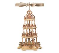 Pirámide De Mesa Historia Santa Con Ángel 3 Niveles Natural (LxBxH): 33x29x55cm
