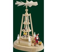 Pirámide de Mesa Iluminado Minipyramide Arte Popular Erzgebirge Nuevo 08088