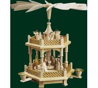 Pirámide de Mesa Nacimiento Cristo Hecho Arte Popular Erzgebirge Nuevo 01671