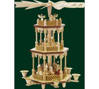 Pirámide De Mesa Natividad En Madera Artesanía Popular Erzgebirge NUEVO 13721