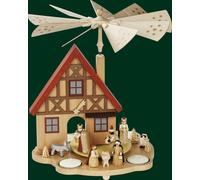 Pirámide De Mesa Navidad Y Casa Pirámide Artesanía Erzgebirge NUEVO 16240