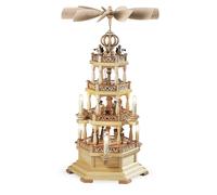 Pirámide de Mesa Santo Historia Con Ángel 3-stöckig Eléctr. Iluminado Natural