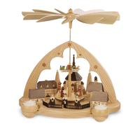 Pirámide De Mesa Seiffener Dorf Arco En Punta 1 Piso Natural (LxBxH): 35x28x36cm