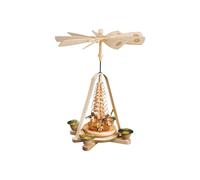 Pirámide de navidad ángel, 28 cm. de alto, natural, original de los Montes Me...