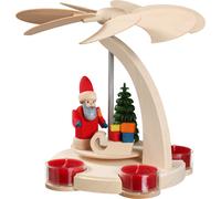 Pirámide de Navidad arco piramidal Papá Noel con trineo, un piso, 18 cm. de a...
