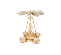 Pirámide de navidad ciervos tallados, 24 cm. de alto, natural, .. MU 10108 nuevo