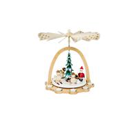 Pirámide de Navidad muñecos de nieve, 40 cm. de alto, natural con velas peque...