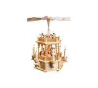 Pirámide de Navidad nacimiento de Cristo, 33 cm. de alto, iluminado y acciona...