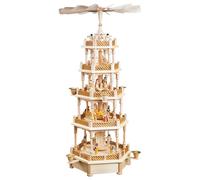 Pirámide de Navidad nacimiento de Cristo, 4 pisos, 70 cm. de alto, natural, o...