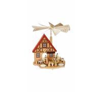 Pirámide de Navidad nacimiento de Cristo con una casa, tres pisos, 29 cm de a...