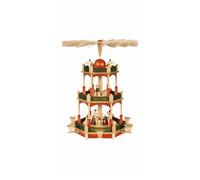 Pirámide de Navidad nacimiento de Cristo, dos pisos, 39 cm de alto, natural, ...