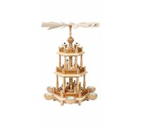 Pirámide de Navidad nacimiento de Cristo, dos pisos, 46 cm de alto, natural, ...