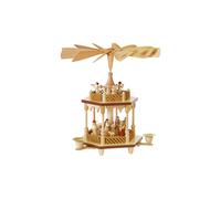 Pirámide de Navidad nacimiento de Cristo, un piso, 25 cm. de alto, natural, o...