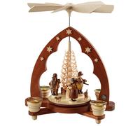 Pirámide de navidad personas en el bosque, un piso, 28 cm. de alto, natural, ...