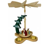 Pirámide de NavidadSanta Claus con renos, altura 27 cm, original Erzgebirge d...