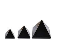 Pirámide de obsidiana negra sólida Feng Shui Reiki espiritual Chakra de piedra natural Terapia de cristal Curación de la fe Pirámide cargada de energía 2 pulgadas - Blessfull Healing