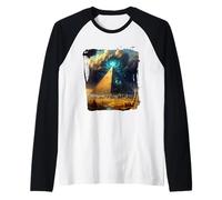 Pirámide de Ojos Que Todo lo ve - Arte Misterioso Antiguo Camiseta Manga Raglan