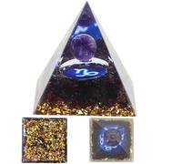 Pirámide de Orgón de Cristal para 12 Signos del Zodíaco, Pirámide de Energía de Chakra de 5cm, Cuarzo de Cristal Curación Chakra Reiki Meditación, Regalo de Decoración del Hogar (Capricornio)