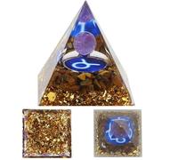 Pirámide de Orgón de Cristal para 12 Signos del Zodíaco, Pirámide de Energía de Chakra de 5cm, Cuarzo de Cristal Curación Chakra Reiki Meditación, Regalo de Decoración del Hogar (Tauro)