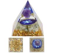 Pirámide de Orgón de Cristal para 12 Signos del Zodíaco, Pirámide de Energía de Chakra de 5cm, Cuarzo de Cristal Curación Chakra Reiki Meditación, Regalo de Decoración del Hogar (Piscis)