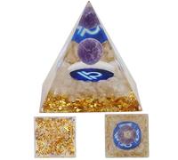 Pirámide de Orgón de Cristal para 12 Signos del Zodíaco, Pirámide de Energía de Chakra de 5cm, Cuarzo de Cristal Curación Chakra Reiki Meditación, Regalo de Decoración del Hogar (Libra)
