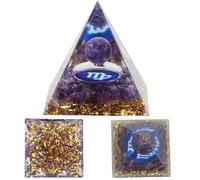 Pirámide de Orgón de Cristal para 12 Signos del Zodíaco, Pirámide de Energía de Chakra de 5cm, Cuarzo de Cristal Curación Chakra Reiki Meditación, Regalo de Decoración del Hogar (Virgo)