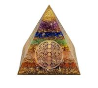 Pirámide de Orgón Flor la Vida los 7 Chakras | Orgonita de protección EMF de cristal curativo(8cm)