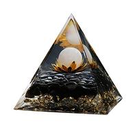 Pirámide de orgón - Fuente de energía positiva para meditación, alivio del estrés, atracción de riqueza | Pirámide de cristal orgonita con cristales de protección | Generador de energía ideal y