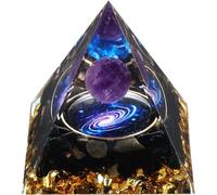 Pirámide de orgón para la energía positiva, pirámide de la esfera de cristal de amatista, generador de energía de cristales de protección para reducir el estrés meditación curativa