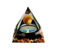 Pirámide de orgonita de 7 chakras, cristal natural curativo de Reiki, decoración de Feng Shui para la habitación del hogar,meditación, yoga, protección de equilibrio 6 cm