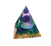 Pirámide de orgonita de 7 chakras, cristal natural curativo de Reiki, decoración de Feng Shui para la habitación del hogar,meditación, yoga, protección de equilibrio 6 cm