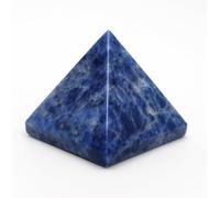 Pirámide de piedra de cristal natural, pirámide de piedras preciosas decorativas, material natural, forma de pirámide hecha de piedra natural (pirámide de piedra de sodalita)