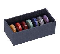Pirámide de Piedras Preciosas Coloridas Multipiedra de 7 Chakras para Meditación, Equilibrio de Reiki con Caja para Curación Energética