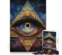 Pirámide del Ojo Que Todo lo Ve, 1000 Piezas, Rompecabezas para Adultos, Regalo, diversión Intelectual, pasatiempo Relajante, Bordes precisos, Regalo Memorable (38x26cm)