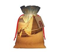 Pirámide egipcia en el desierto, bolsas reutilizables con cordón, bolsas de regalo festivas versátiles para cualquier ocasión