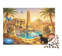 Pirámide Egipcia Puzzle de 1000 Piezas Puzzle para Adultos Papel Escena histórica misteriosa Relajación Enfoque Actividad Familiar Decoración Hogar Regalo 38x26cm/1000pcs