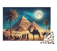 Pirámide en el Desierto Vista Nocturna Puzzle de 1000 Piezas Papel para Adultos Juego de Puzzle 1000 Piezas Relajación Regalo Familiar 70x50cm/1000pcs
