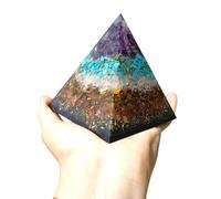 Pirámide Gigante. Acumulador de Orgón. Pirámide de Orgonita Gigante Multicolor. 9 cms base x 10 cms altura.