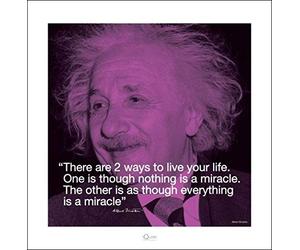 Pirámide Internacional Albert Einstein (I. Quote) - Impresión artística (40 x 40 cm, Papel, Multicolor, 40 x 40 x 1,3 cm