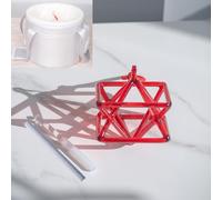 Pirámide Merkaba de canto de cristal de cuarzo ópticamente transparente de chakra con dos tipos de percutor y bolsa, regalo for curación de sonido, accesorios de meditación, oración ( Color : Red , Si