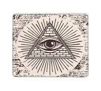Pirámide Triangular del Ojo Que Todo Lo Ve De Dios Alfombrilla Raton Base De Goma Alfombrillas De Mouse Bordes Cosidos Alfombrilla para Ratón para Oficina Pc Ordenador 25X30Cm